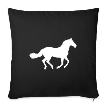 Cheval blanc dans la nature - Housse de coussin décorative 45 x 45 cm - noir - Devant