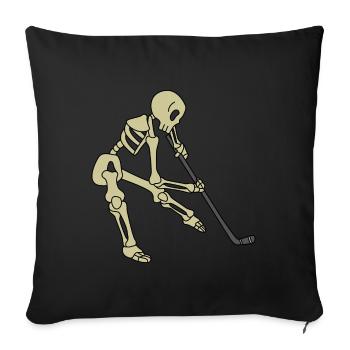 Skeleton hockey - Sofa pillowcase 17,3'' x 17,3'' (45 x 45 cm) - black - Front