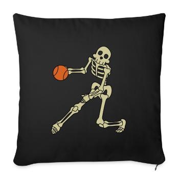 Squelette de basket - Housse de coussin décorative 45 x 45 cm - noir - Devant