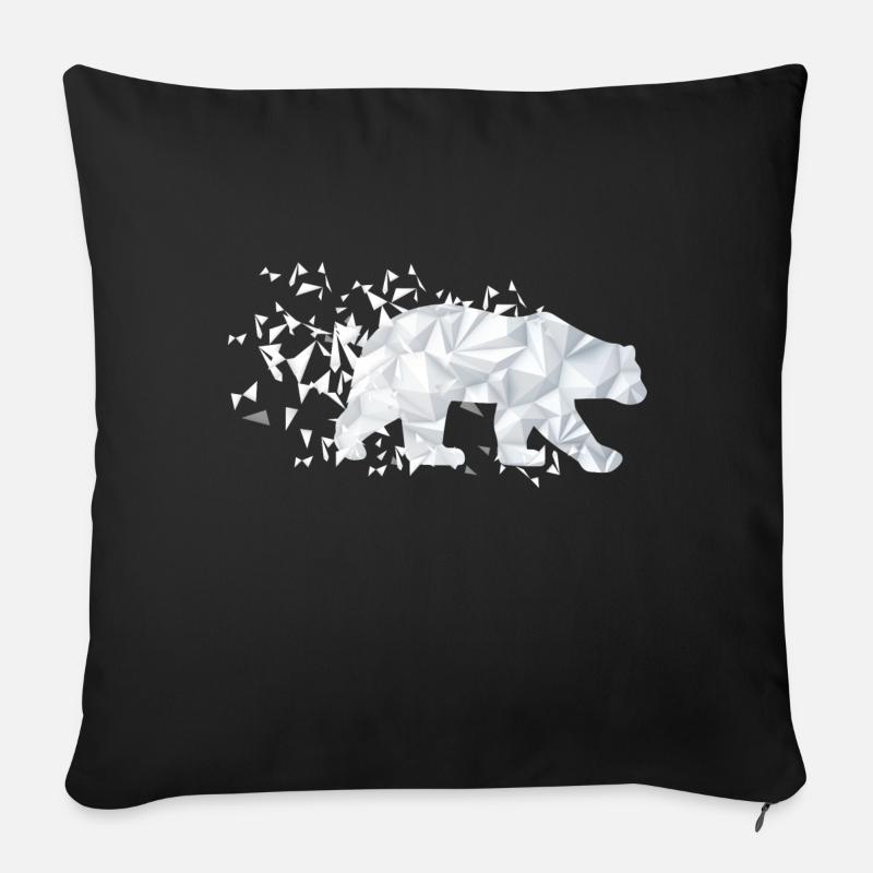 Eisbär Umwelt Klima - Sofakissenbezug 45 x 45 cm - Schwarz