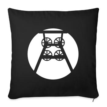 Ruhrpott Colliery Conveyor Tower (w) - Sofa pillowcase 17,3'' x 17,3'' (45 x 45 cm) - black - Front