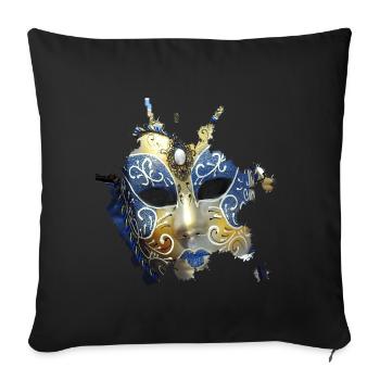 Mask for every masked ball at Carnival in Venice - Sofa pillowcase 17,3'' x 17,3'' (45 x 45 cm) - black - Front