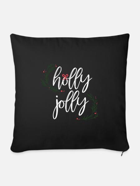 Holly Jolly Christmas X-mas - Sofa pillowcase 17,3'' x 17,3'' (45 x 45 cm) - black