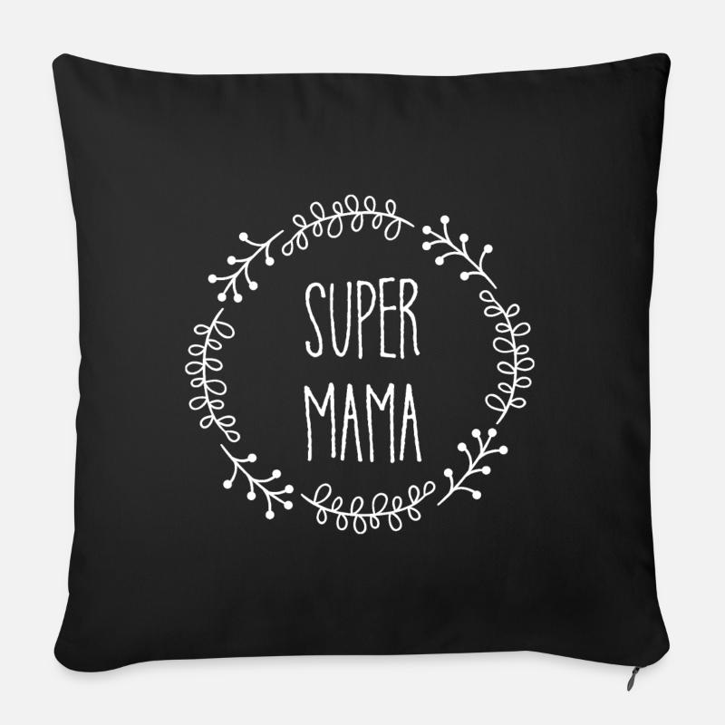 Super Mama - Sofakissenbezug 45 x 45 cm - Schwarz