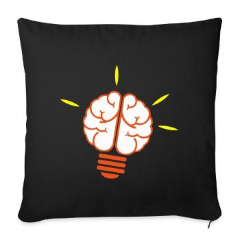 Ampoule, ampoule, lumière, cerveau - Housse de coussin décorative 45 x 45 cm - noir - Devant