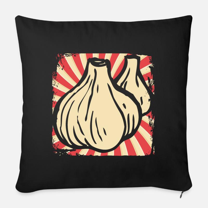 Knoblauch - Sofakissenbezug 45 x 45 cm - Schwarz
