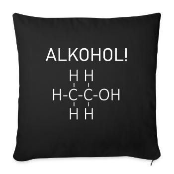 Chimie chimiste alcool molécule formule éthanol - Housse de coussin décorative 45 x 45 cm - noir - Devant
