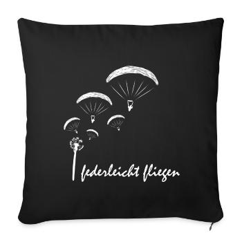 Paraglider paragliding T-shirt gift - Sofa pillowcase 17,3'' x 17,3'' (45 x 45 cm) - black - Front