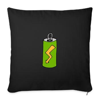 Energy drink can - Sofa pillowcase 17,3'' x 17,3'' (45 x 45 cm) - black - Front