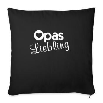 Grand-père Chéri / Petit-fils / Cadeau - Housse de coussin décorative 45 x 45 cm - noir - Devant