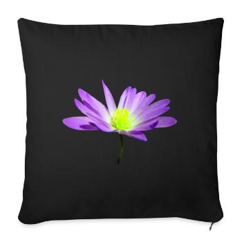 magical violet flower, blossom, nature - Sofa pillowcase 17,3'' x 17,3'' (45 x 45 cm) - black - Front