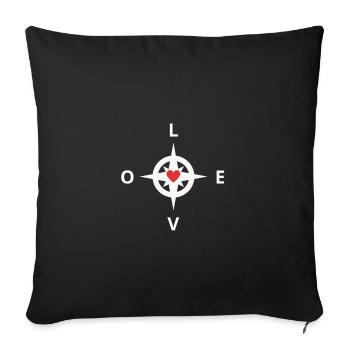 Boussole d'Amour - Boussole d'Amour - Housse de coussin décorative 45 x 45 cm - noir - Devant
