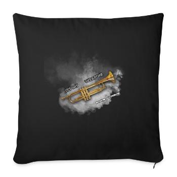 trompette - Housse de coussin décorative 45 x 45 cm - noir - Devant