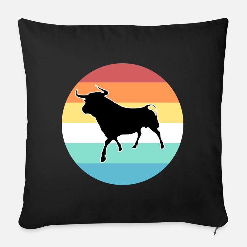 Stier - Sofakissenbezug 45 x 45 cm - Schwarz