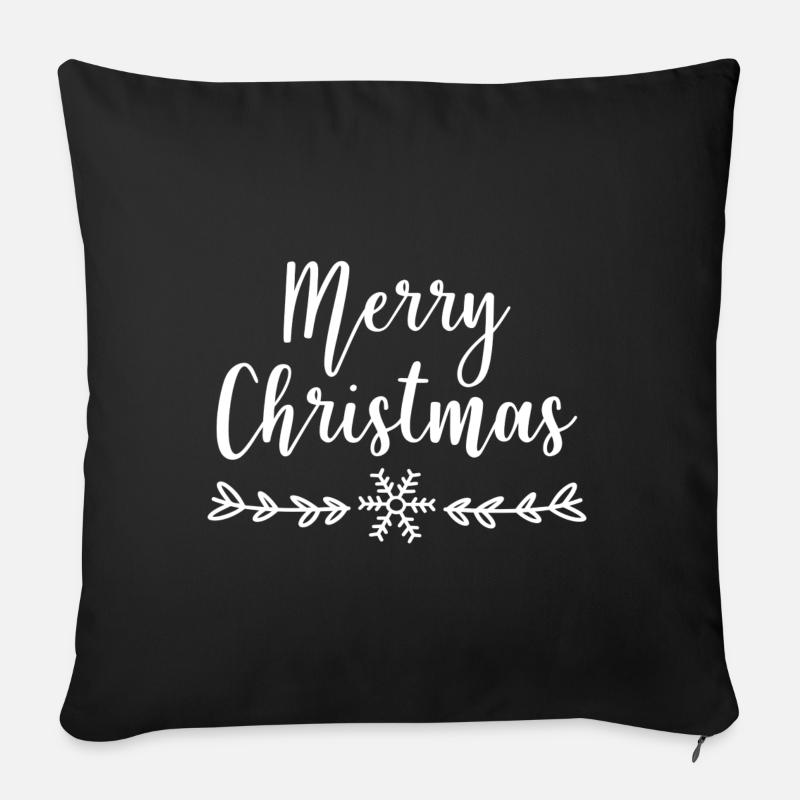 Merry Christmas - Sofakissenbezug 45 x 45 cm - Schwarz