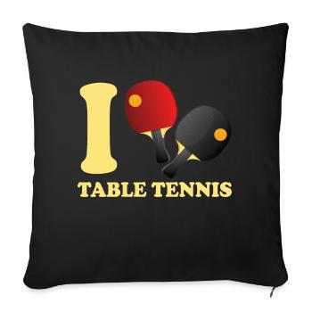 J'AIME LE TENNIS DE TABLE - Housse de coussin décorative 45 x 45 cm - noir - Devant