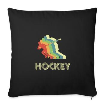 Hockey Feldhockey Hockeyspieler - Sofakissenbezug 45 x 45 cm - Schwarz - Vorne