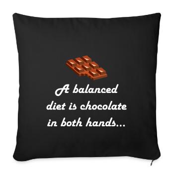 chocolate - Sofa pillowcase 17,3'' x 17,3'' (45 x 45 cm) - black - Front
