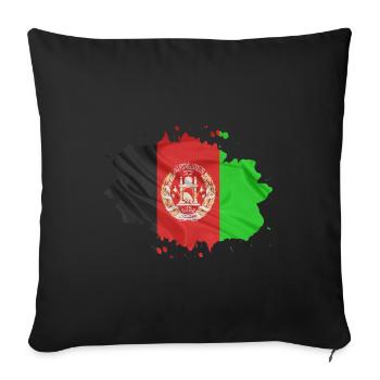 Drapeau afghan - Housse de coussin décorative 45 x 45 cm - noir - Devant