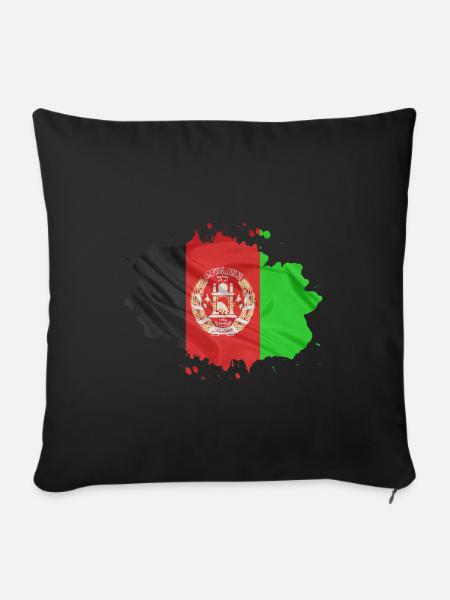 Afghanistan Flagge - Sofakissenbezug 45 x 45 cm - Schwarz