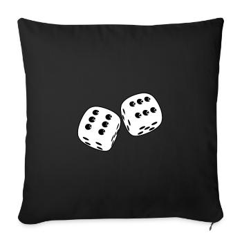 Dice gambling - Sofa pillowcase 17,3'' x 17,3'' (45 x 45 cm) - black - Front