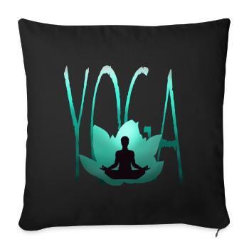yoga meditation lotus lotus flower - Sofa pillowcase 17,3'' x 17,3'' (45 x 45 cm) - black - Front