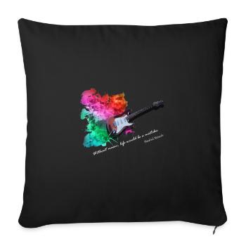 Electric guitar. Music and colors. Guitar Shirt - Sofa pillowcase 17,3'' x 17,3'' (45 x 45 cm) - black - Front