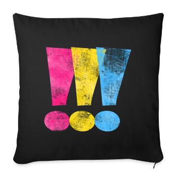 Points d'exclamation de la fierté pansexuelle - Housse de coussin décorative 45 x 45 cm - noir - Devant
