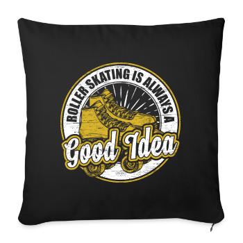 Roller skating Roller skates - Sofa pillowcase 17,3'' x 17,3'' (45 x 45 cm) - black - Front