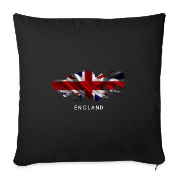 Drapeau Angleterre Royaume-Uni Drapeau Cadeau - Housse de coussin décorative 45 x 45 cm - noir - Devant