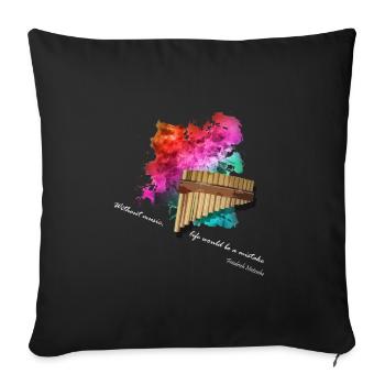 pan flute - Sofa pillowcase 17,3'' x 17,3'' (45 x 45 cm) - black - Front