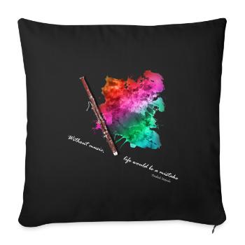 basson - Housse de coussin décorative 45 x 45 cm - noir - Devant