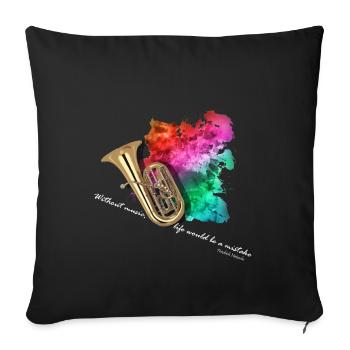 Tuba - Sofakissenbezug 45 x 45 cm - Schwarz - Vorne
