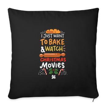 bake christmas gift idea winter xmas santa claus - Sofakissenbezug 45 x 45 cm - Schwarz - Vorne