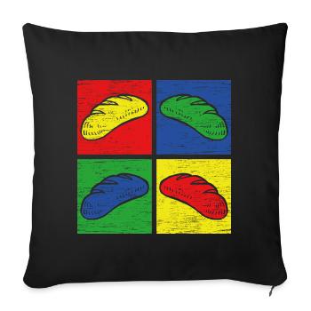 bread - Sofa pillowcase 17,3'' x 17,3'' (45 x 45 cm) - black - Front
