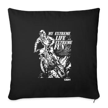motocross - Sofa pillowcase 17,3'' x 17,3'' (45 x 45 cm) - black - Front