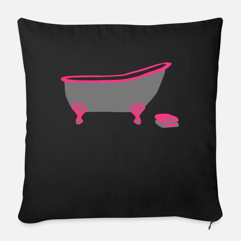 Badewanne - Sofakissenbezug 45 x 45 cm - Schwarz