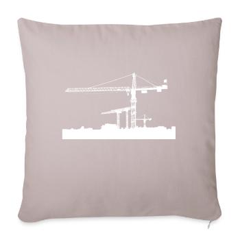 Kran Baustelle - Sofakissenbezug 45 x 45 cm - helles Taupe - Vorne