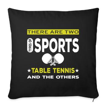 Tennis de table tennis de table - Housse de coussin décorative 45 x 45 cm - noir - Devant