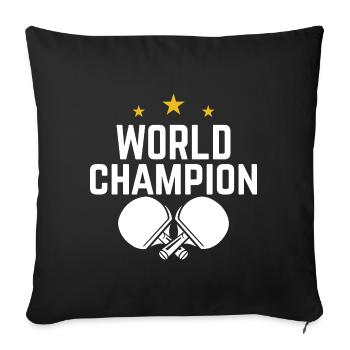 Tennis de table tennis de table - Housse de coussin décorative 45 x 45 cm - noir - Devant