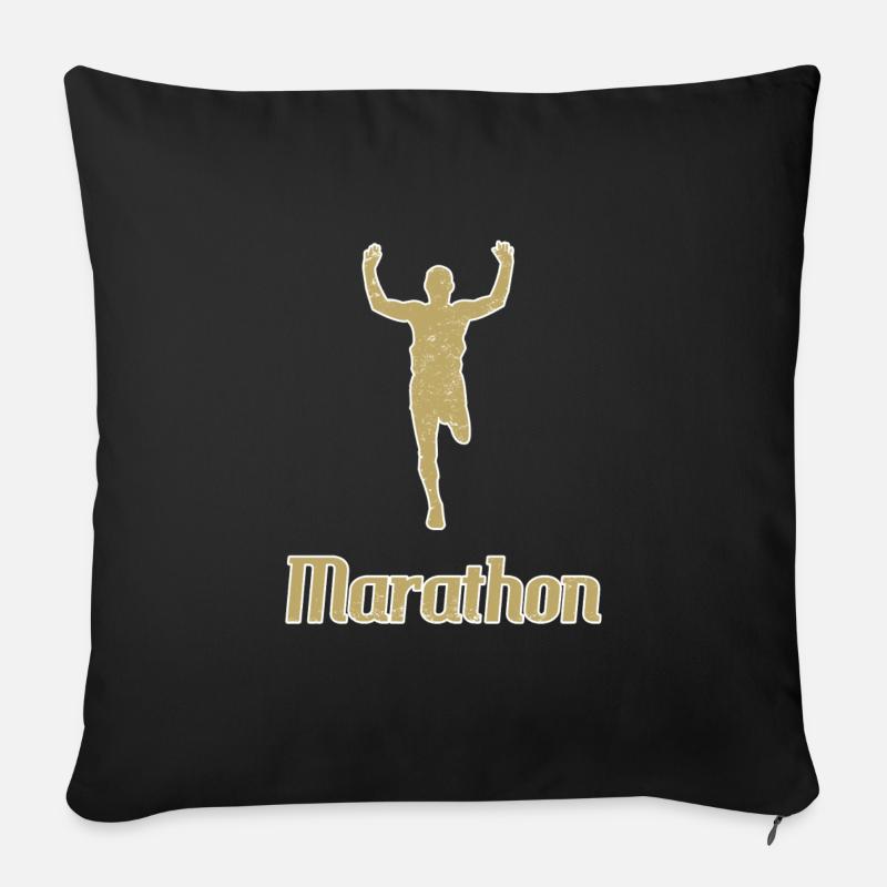 Marathon Marathon Marathon runners - Sofa pillowcase 17,3'' x 17,3'' (45 x 45 cm) - black