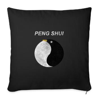 Peng Shui - Feng shui, China, penguin, gift - Sofa pillowcase 17,3'' x 17,3'' (45 x 45 cm) - black - Front