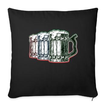Chopes à bière - Housse de coussin décorative 45 x 45 cm - noir - Devant
