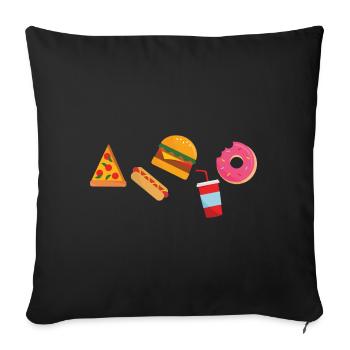 Food T-Shirt - Housse de coussin décorative 45 x 45 cm - noir - Devant