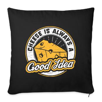 Scallowed cheese - Sofa pillowcase 17,3'' x 17,3'' (45 x 45 cm) - black - Front
