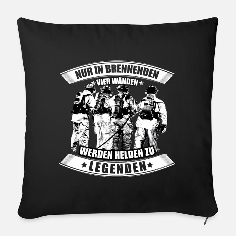 Feuerwehr - Sofakissenbezug 45 x 45 cm - Schwarz