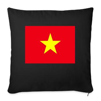 Flag of Vietnam (vn) - Sofa pillowcase 17,3'' x 17,3'' (45 x 45 cm) - black - Front
