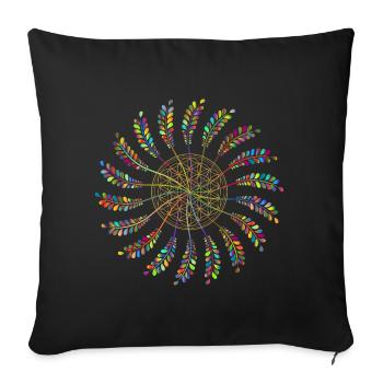 Flower of Life - Sofa pillowcase 17,3'' x 17,3'' (45 x 45 cm) - black - Front