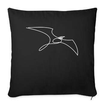 a bird as a line design - Sofa pillowcase 17,3'' x 17,3'' (45 x 45 cm) - black - Front