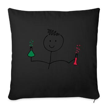 chemistry school - Sofa pillowcase 17,3'' x 17,3'' (45 x 45 cm) - black - Front